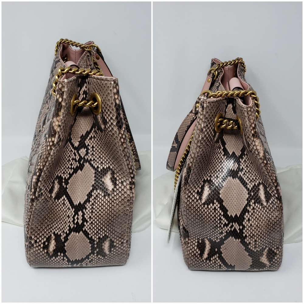 New Retail $3,990 Gucci Marmont Nude Python Tote - Picture 3 of 8